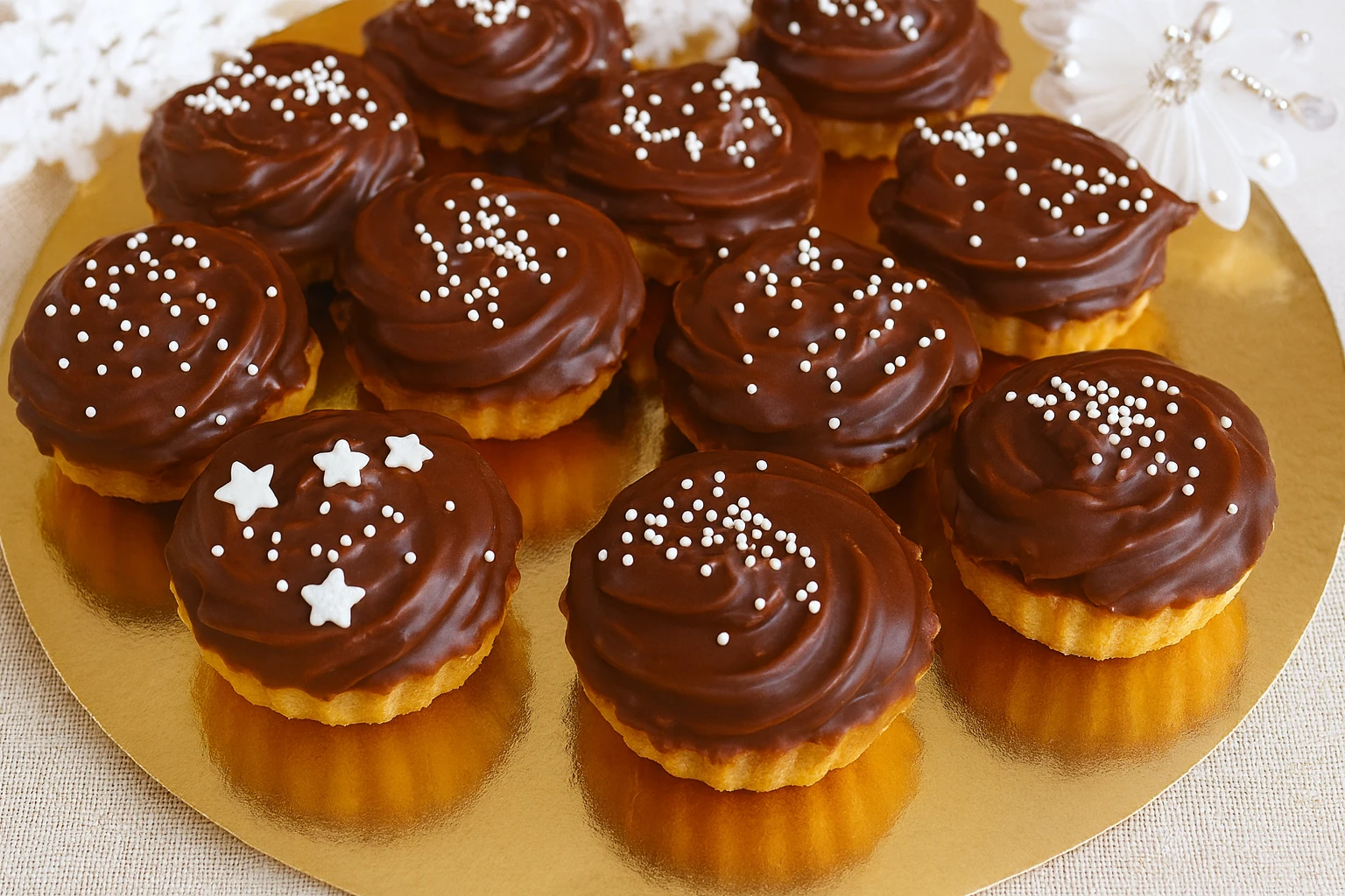 Vanilkové košíčky s čokoládovou náplní